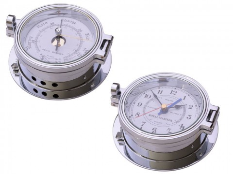 Chrome Baro. + Tide & Time Clock 140mm